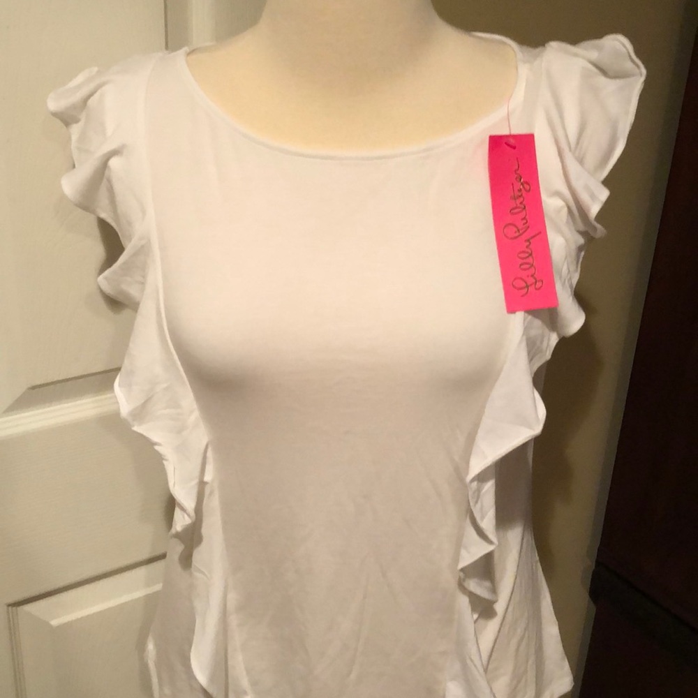 NWT Size L Lilly Pulitzer Austen top- White